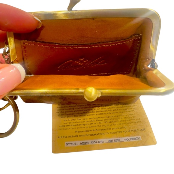 Patricia Nash Signature Map Borse Leather Coin Purse w/ Key Ring  NWT - Picture 4 of 5